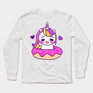 unicorn with donuts Long Sleeve T-Shirt